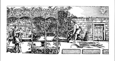 Pérgola siendo construida como sombra contra el sol, de 