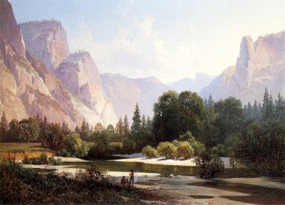 Campamento indio Piute, Yosemite, 1890 de Thomas Hill