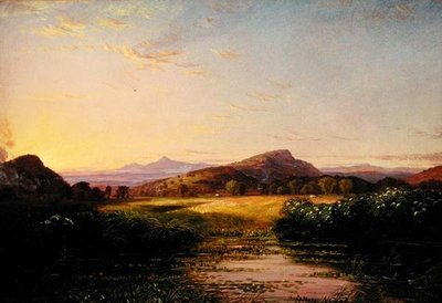 Boceto de paisaje, c.1860-70 (óleo sobre lienzo) de Thomas Hiram Hotchkiss
