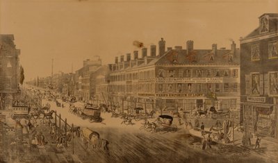 Broadway, Nueva York, 1836 (muestra el Webb