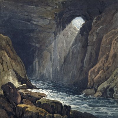 Interior de la cueva de Porth yr Ogof de Thomas Hornor