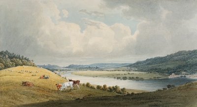 Llantwit, Cadoxton y Neath desde el norte (acuarela y lápiz sobre papel) de Thomas Hornor