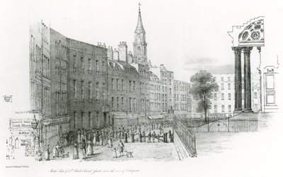 Lado norte de la Catedral de San Pablo, Londres, patio de la iglesia con el final de Cheapside de Thomas Hornor