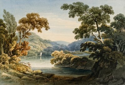 On the River Neath (acuarela y lápiz sobre papel) de Thomas Hornor