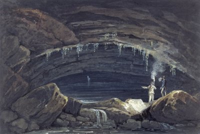 Apertura de la cueva de Porth yr Ogof (acuarela sobre papel) de Thomas Hornor