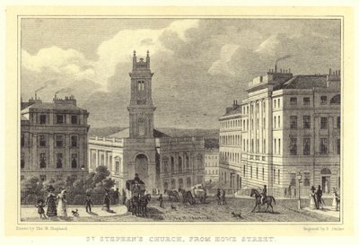 Iglesia de San Esteban, desde Howe Street de Thomas Hosmer (after) Shepherd