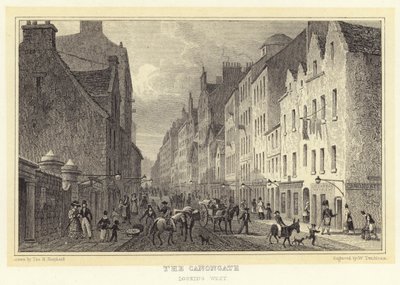 The Canongate, mirando al oeste de Thomas Hosmer (after) Shepherd
