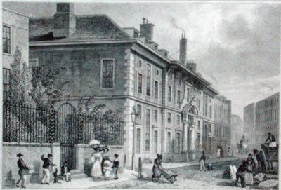 Vista del Salón del Orfebre desde Foster Lane, c.1827 de Thomas Hosmer (after) Shepherd