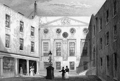 Salón de los Boticarios, Pilgrim St., Blackfriars, grabado por J. Hinchliff, 1831 de Thomas Hosmer Shepherd