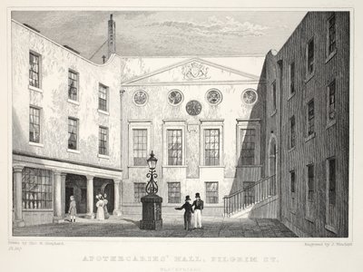 Salón de los boticarios, de Londres y sus alrededores en el siglo XIX pub. Jones y Co., 1827-1829 de Thomas Hosmer Shepherd
