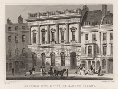 Casa del Club de Arthur, Calle St James, Londres de Thomas Hosmer Shepherd