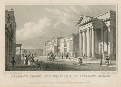Capilla de Belgrave y el lado oeste de la Plaza Belgrave de Thomas Hosmer Shepherd