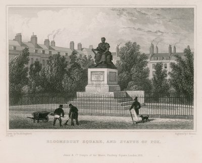 Plaza Bloomsbury y estatua de Fox de Thomas Hosmer Shepherd