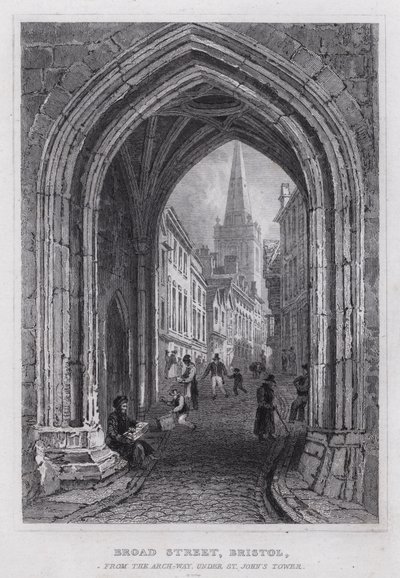 Broad Street, Bristol, desde el Arco, bajo la Torre de San Juan de Thomas Hosmer Shepherd