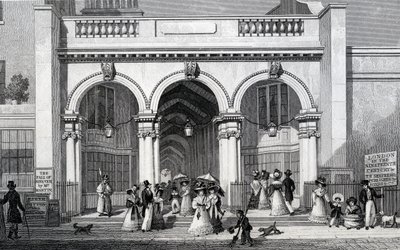Burlington Arcade, Picadilly, grabado por William Tombleson, 1828 de Thomas Hosmer Shepherd
