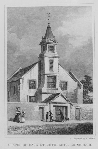 Capilla de Ease, St Cuthberts, Edimburgo (grabado) de Thomas Hosmer Shepherd