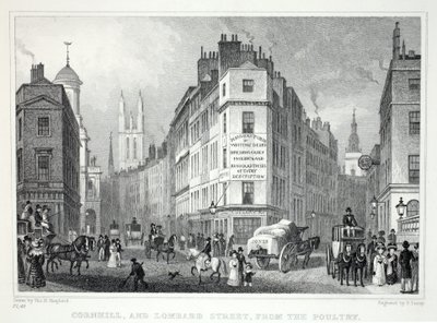 Cornill y Lombard Street, desde Poultry, de 