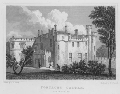 Castillo Cortachy, Forfarshire (grabado) de Thomas Hosmer Shepherd