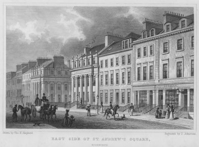 Lado Este de la Plaza de San Andrés, Edimburgo (grabado) de Thomas Hosmer Shepherd