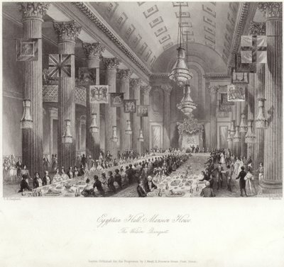 Salón Egipcio en la Mansion House durante el banquete de Wilson de Thomas Hosmer Shepherd
