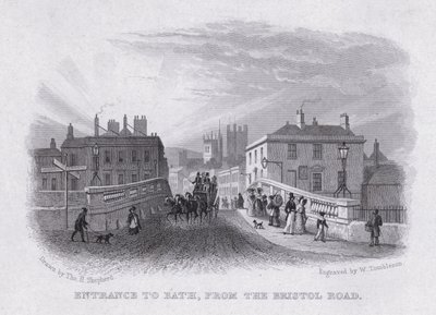 Entrada a Bath, desde la carretera de Bristol de Thomas Hosmer Shepherd
