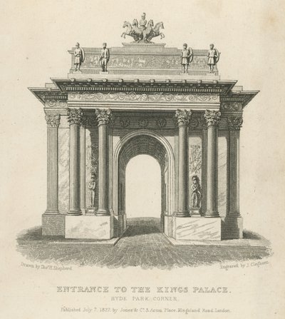 Entrada al Palacio de los Reyes, Hyde Park Corner de Thomas Hosmer Shepherd