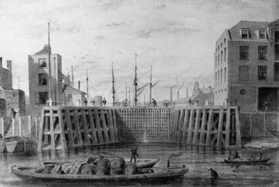 Entrada al muelle de Limehouse, 1850 de Thomas Hosmer Shepherd
