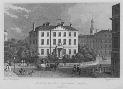 Oficina de Impuestos, Drummond Place, Edimburgo (grabado) de Thomas Hosmer Shepherd