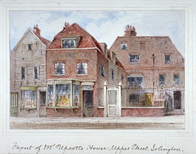 Vista Frontal de la Casa del Sr. Upcott, Upper Street, Islington, Londres de Thomas Hosmer Shepherd