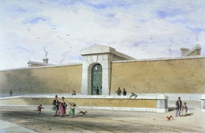 Puerta de la prisión de Bridewell, Tothill Fields, Westminster, Londres, c. 1850 de Thomas Hosmer Shepherd
