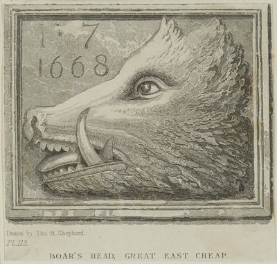 Letrero de la Taberna Boars Head en Eastcheap de Thomas Hosmer Shepherd