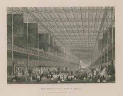 Interior del Palacio de Cristal (grabado) de Thomas Hosmer Shepherd