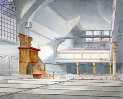 Vista interior de la Iglesia de San Bartolomé el Grande, Smithfield, Ciudad de Londres de Thomas Hosmer Shepherd
