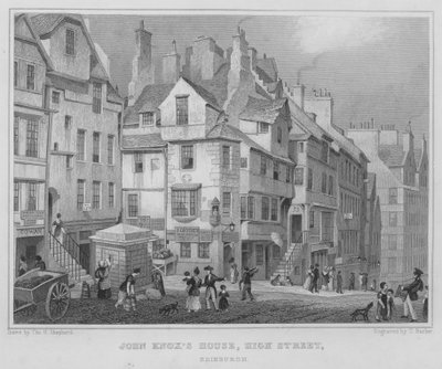 Casa de John Knox, Calle High, Edimburgo (grabado) de Thomas Hosmer Shepherd