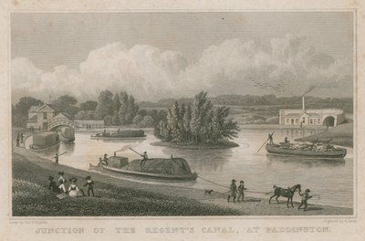 Junction del Canal del Regente, Paddington, Londres de Thomas Hosmer Shepherd