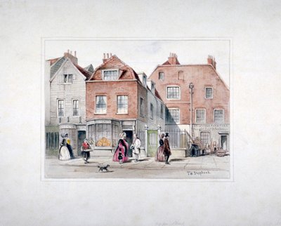 Casa del Sr. Upcott y figuras en Upper Street, Islington, Londres, c1835 de Thomas Hosmer Shepherd
