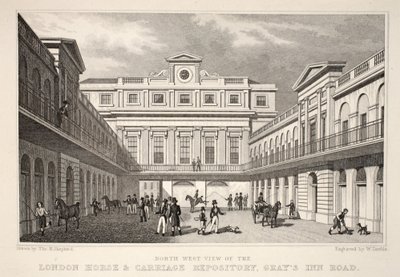 Vista N.O. del Depósito de Caballos y Carruajes de Londres, de 