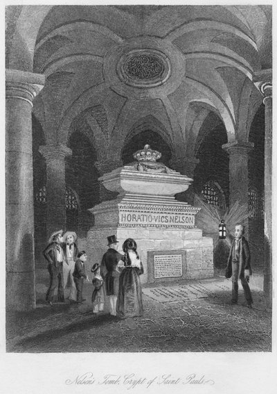 Tumba de Nelson, Cripta de San Pablo, c1841 de Thomas Hosmer Shepherd