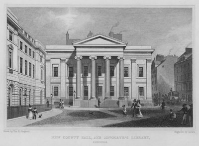 Nuevo County Hall y Biblioteca del Abogado, Edimburgo (grabado) de Thomas Hosmer Shepherd