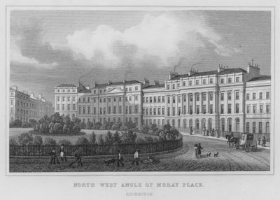 Ángulo noroeste de Moray Place, Edimburgo (grabado) de Thomas Hosmer Shepherd