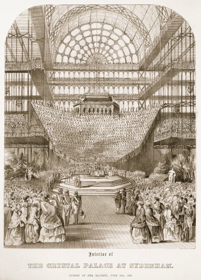 Inauguración del Palacio de Cristal en Sydenham por la Reina Victoria el 10 de junio de 1854 de Thomas Hosmer Shepherd