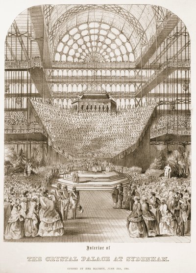 Inauguración del Palacio de Cristal en Sydenham por la Reina Victoria el 10 de junio de 1854 de Thomas Hosmer Shepherd
