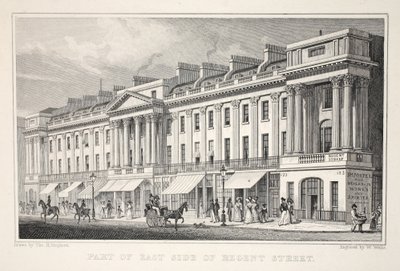 Parte del lado este de Regent Street, de 