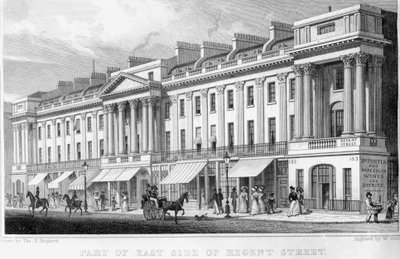 Parte del lado este de Regent Street, Londres de Thomas Hosmer Shepherd