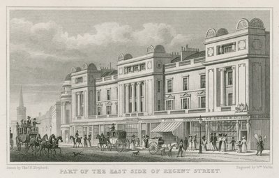 Parte del lado este de Regent Street, Londres de Thomas Hosmer Shepherd