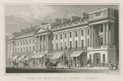 Parte del lado este de Regent Street, Londres de Thomas Hosmer Shepherd