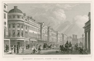 Regent Street, Londres, desde el Cuadrante de Thomas Hosmer Shepherd