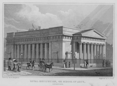 Institución Real, o Escuela de Artes, Edimburgo (grabado) de Thomas Hosmer Shepherd