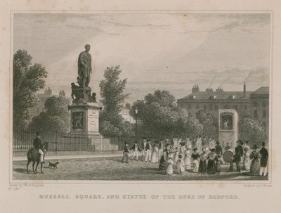 Plaza Russell y estatua del Duque de Bedford de Thomas Hosmer Shepherd