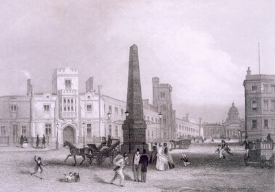 Escuela para ciegos indigentes y Hospital de Bethlehem, c1851-55 de Thomas Hosmer Shepherd